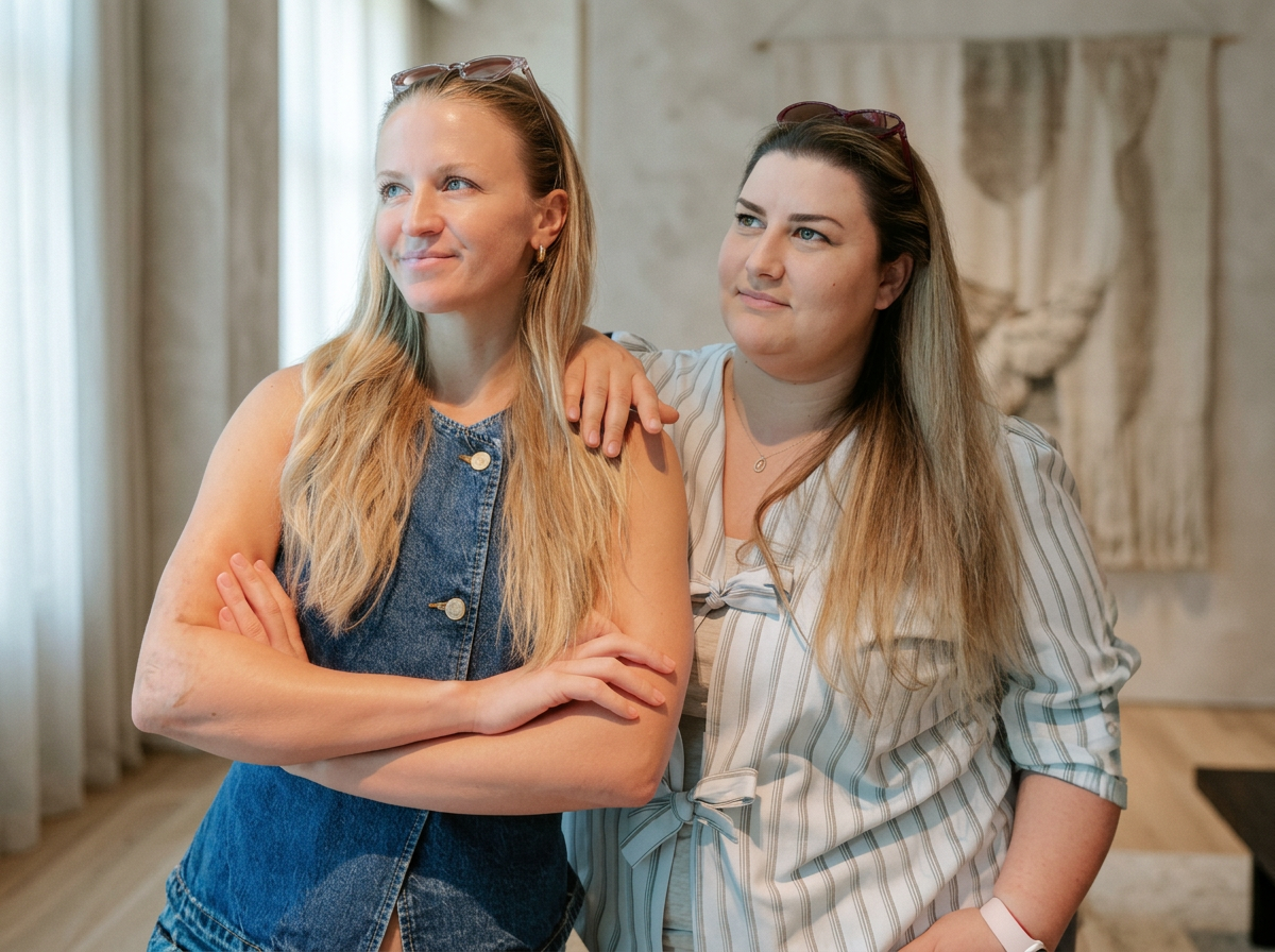 Two women side by side, confident and grounded