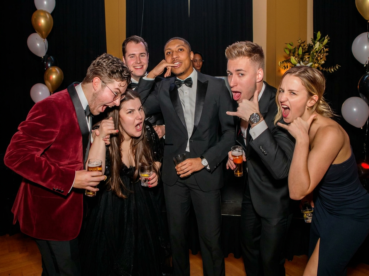 Founders and friends at a party